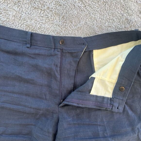 Ralph Lauren Purple Label Gregory Hand-Tailored Linen Short Chairman Navy 38 - Picture 6 of 8